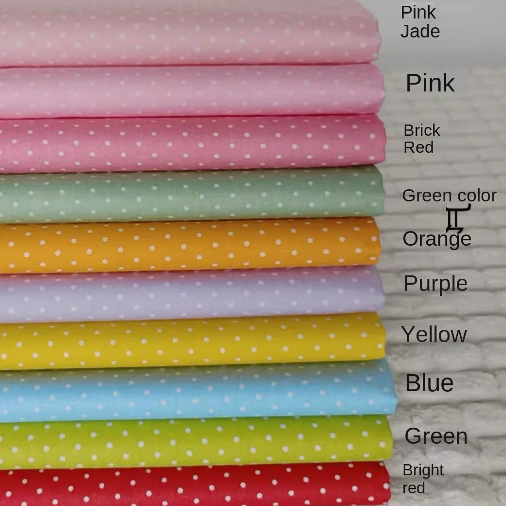 Dotted Cotton Twill Printed Fabric, Making Bedding, Pillowcase, Cushion, Tablecloth, Handmade DIY Cloth, 160x50cm