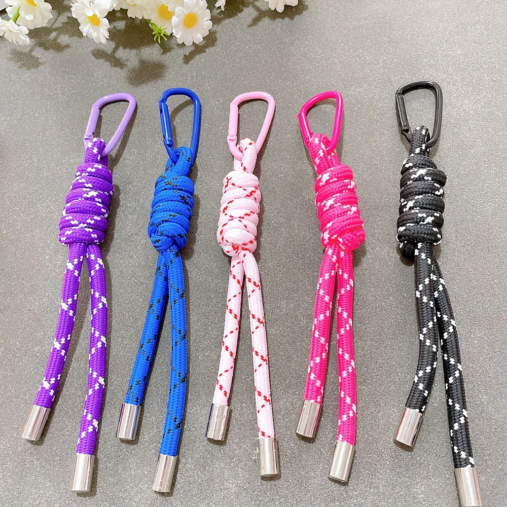 Detachable Bag Pendant Bag Hanging Trinket Handmade Woven Colorfu Rope Keychain Anti-lost Knot Mobile Phone Straps Keyring