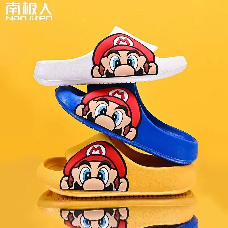 Pantofole estive da cartone animato Super Mario, carine e comode, per ragazzi e ragazze, scarpe da bagno traspiranti e antiscivolo, pantofole da esterno