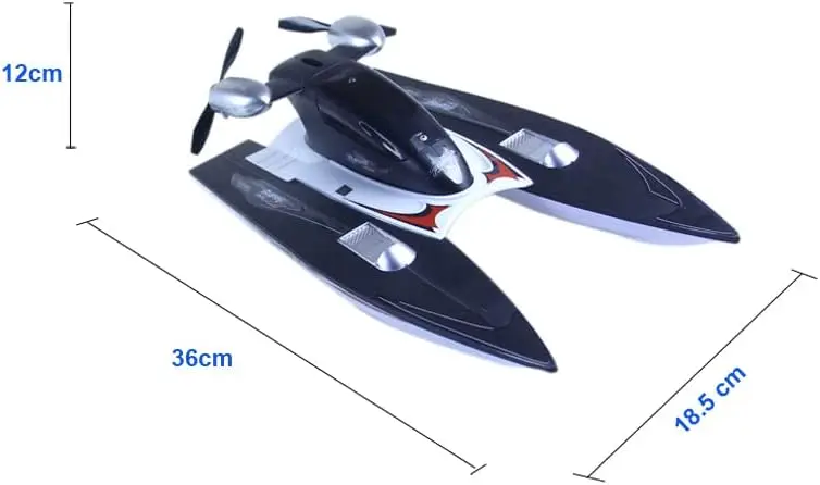 RC Boat Racing Speed 25+ km/h Wind Powered Medium and Large RC Sailing Yacht Lake with Motor Outdoor Toys(Black)