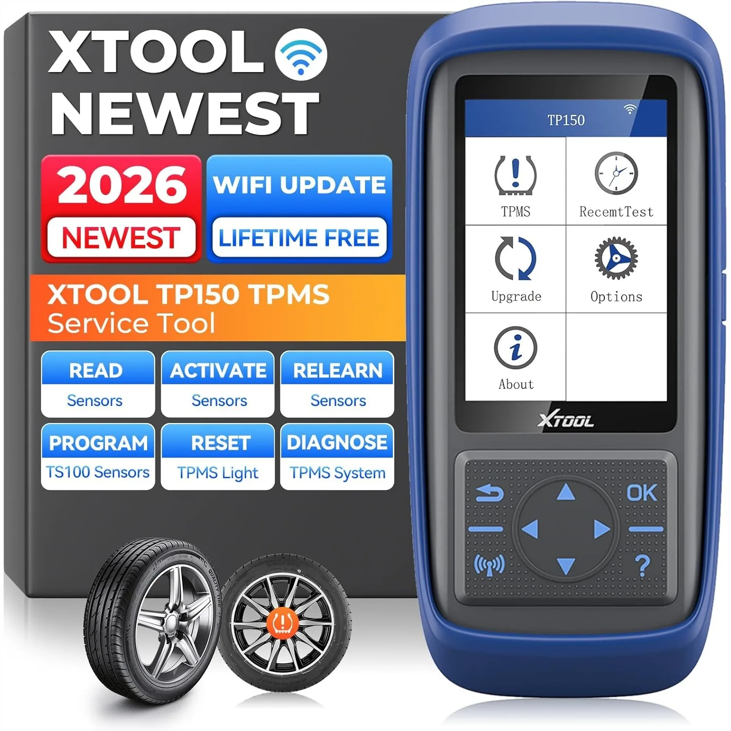 

TPMS Programming Tool for XTOOL TS100 Sensors, 2026 TPMS Relearn Tool, Activate/Relearn/Diagnose All Known TPMS Sensors