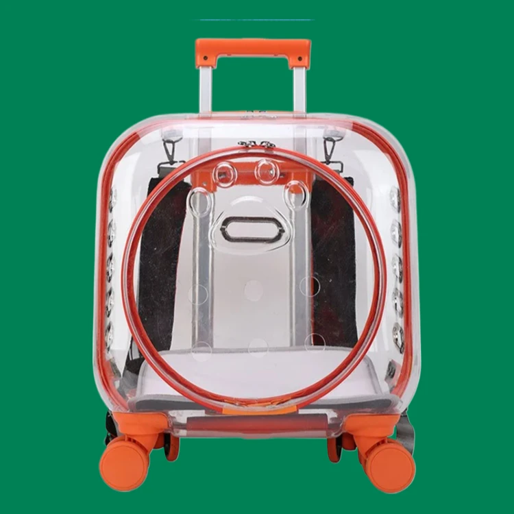 

2026 Transparent Pet Suitcase Backpack Pet Bag Large Capacity Portable Multi-purpose Cat Aviation Case For Outdoor Travel