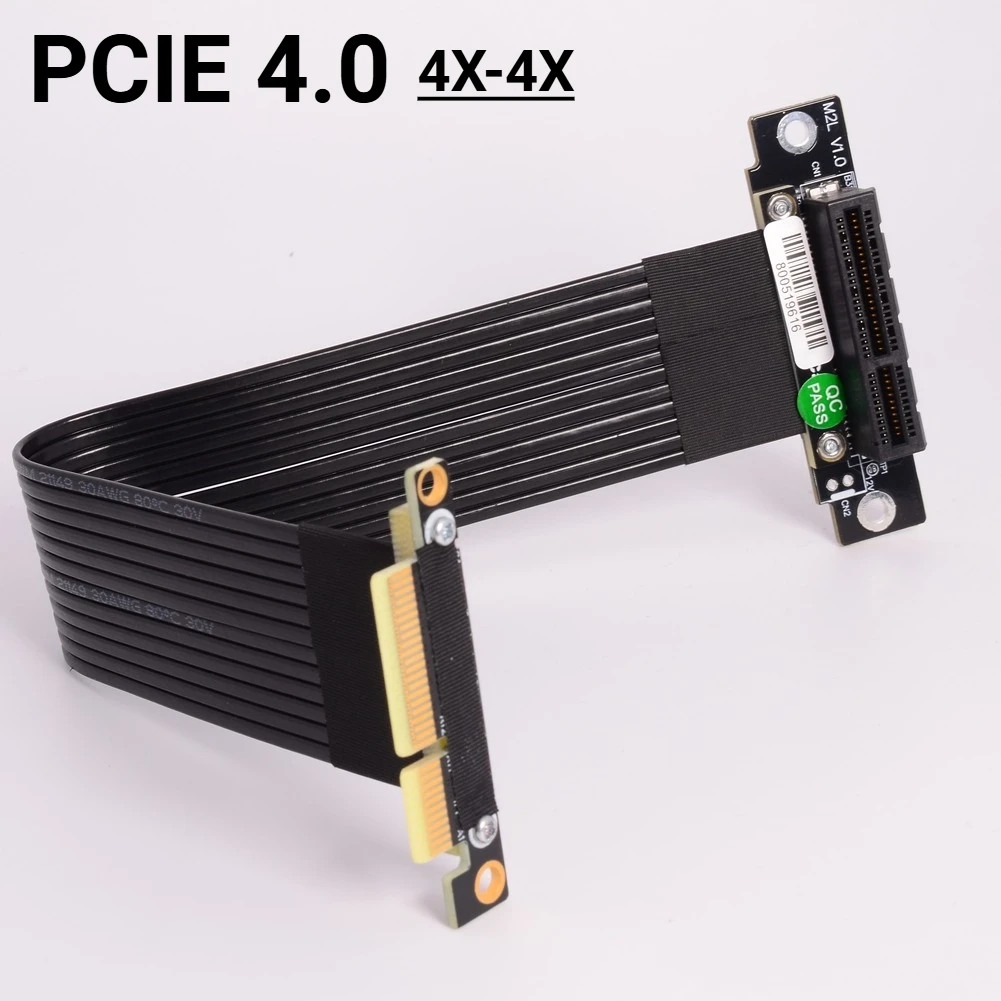 ADT-Link PCI-E 4.0 x4 To x4 90 180 Degree Extension Cable Gen4 Riser Adapter For Graphics Card Network Card Hard Disk Gaming PC
