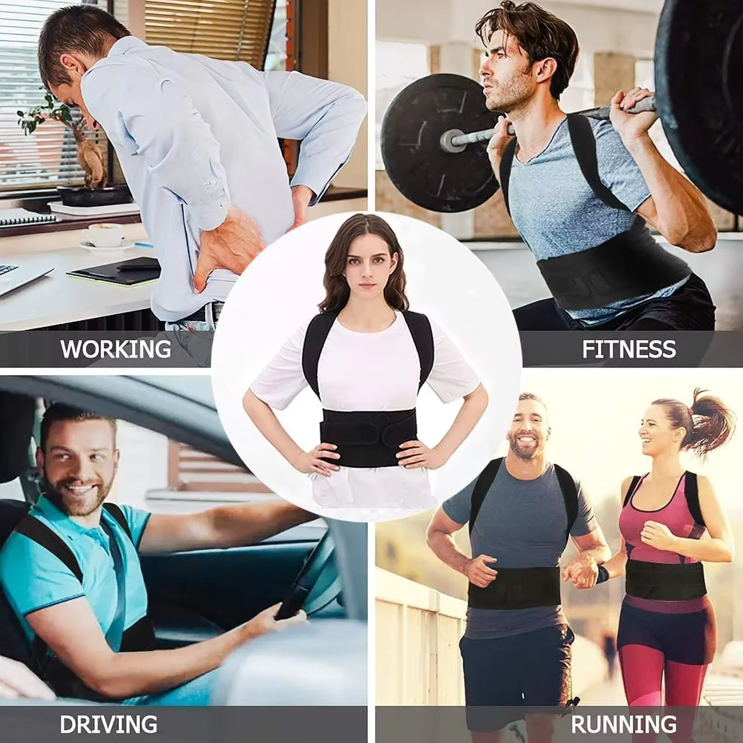 Posture Corrector Back Posture Brace Clavicle Support and Hunching Adjustable Back Trainer Unisex Correction Belt - view 6