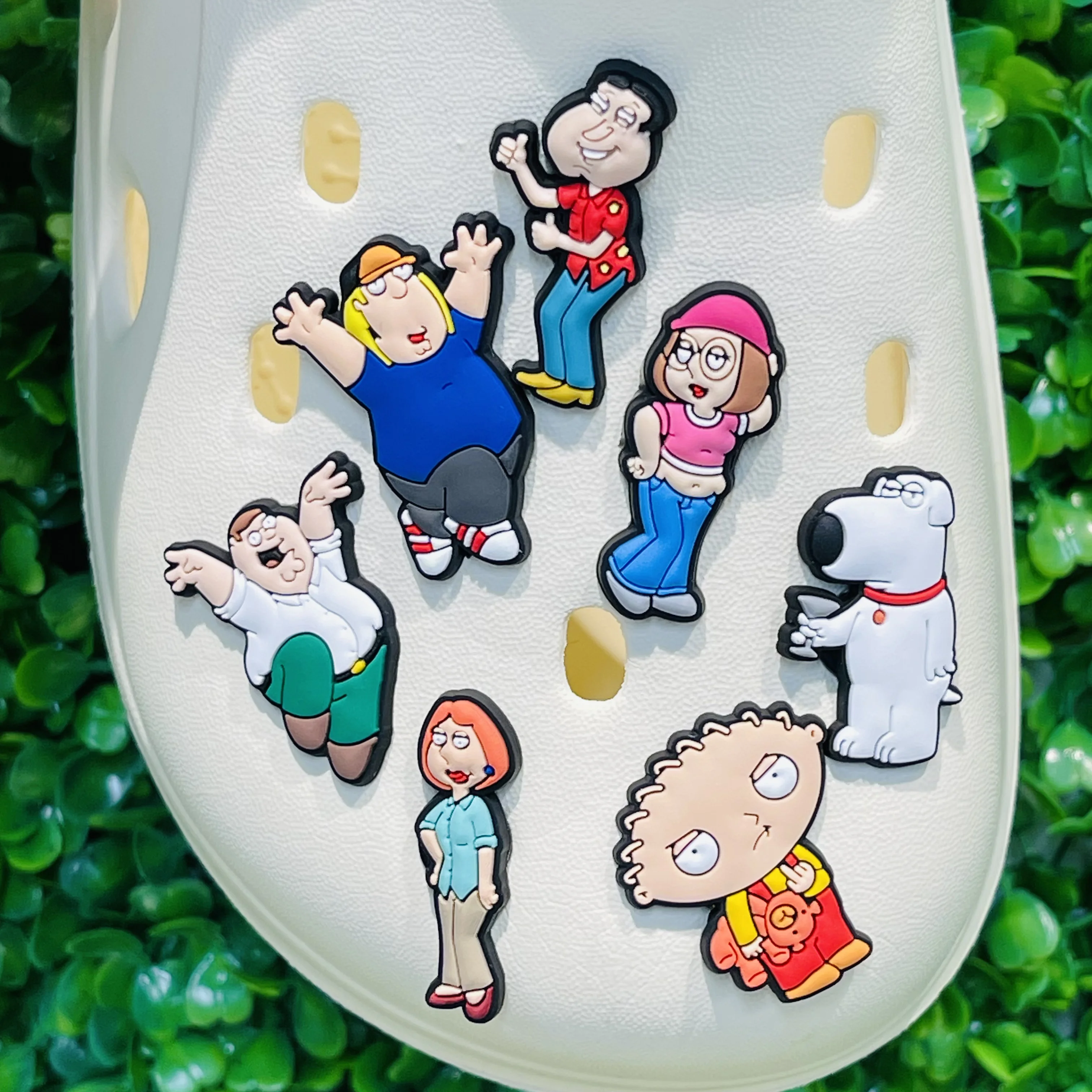 1-7Pcs Cartoon Character Kids Slippers Shoes Button Charms Dog Clog Decorations Fit Funny Party Gifts