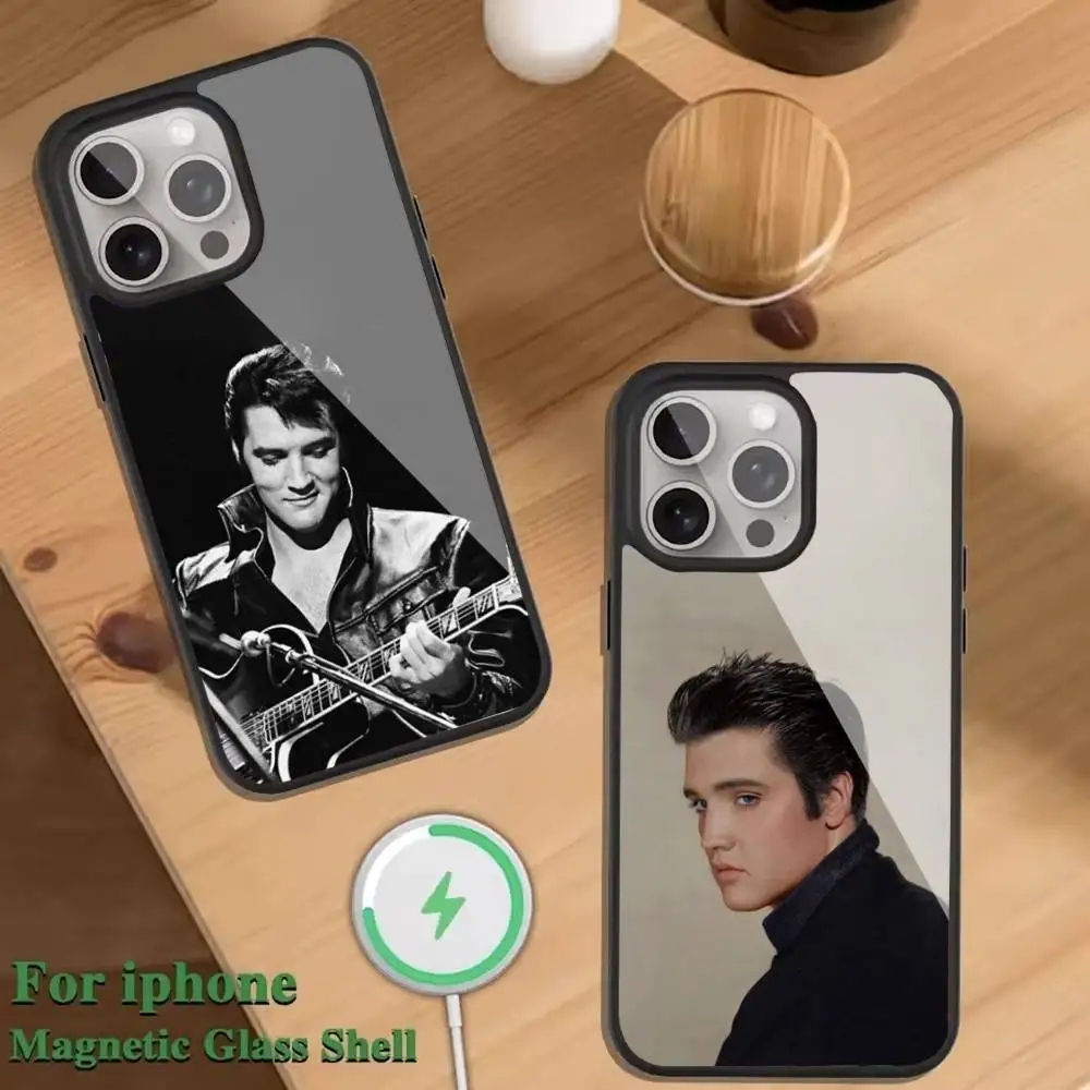 

E-Elvis P-Presley singer Phone Case For Magnetic Wireless Charge Cover For iphone 16 15 14 13 12 11 Pro Max Plus Coque