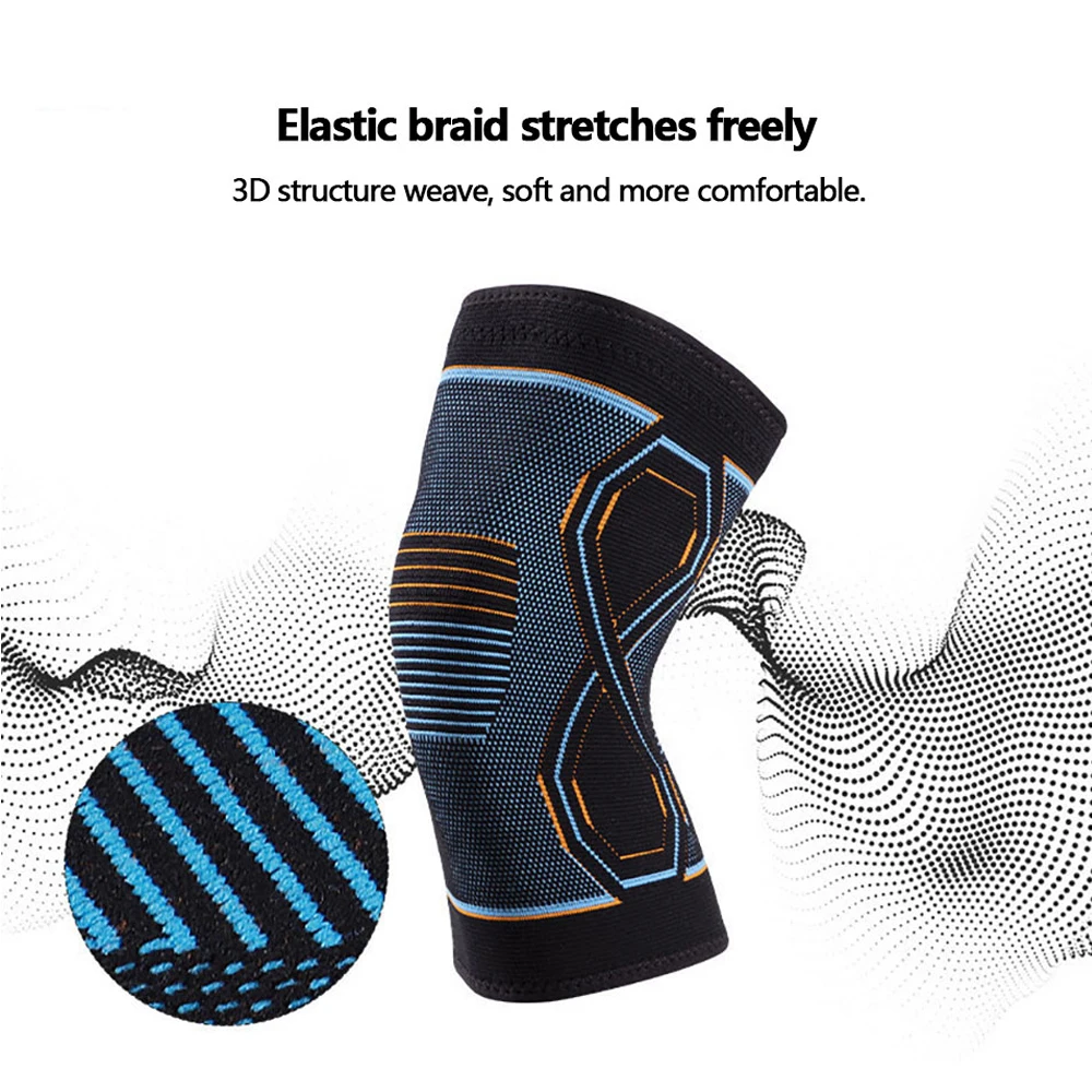 1 PCS Compression Knee Brace Workout Knee Support for Joint Pain Relief Running Biking Basketball Knitted Knee Sleeves for Adult