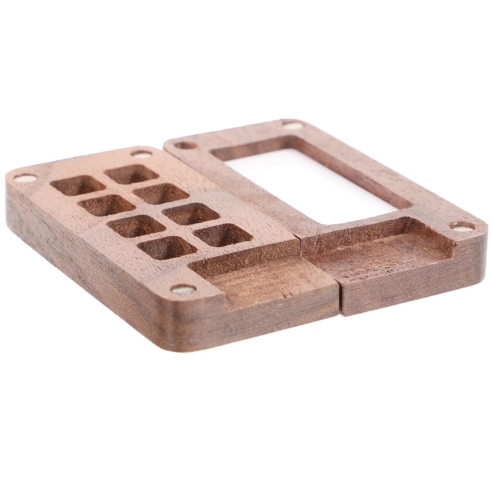 

Pigment Holder Compartments Color Palette Watercolor Box Case Palettes Mini Paint Wooden Kids
