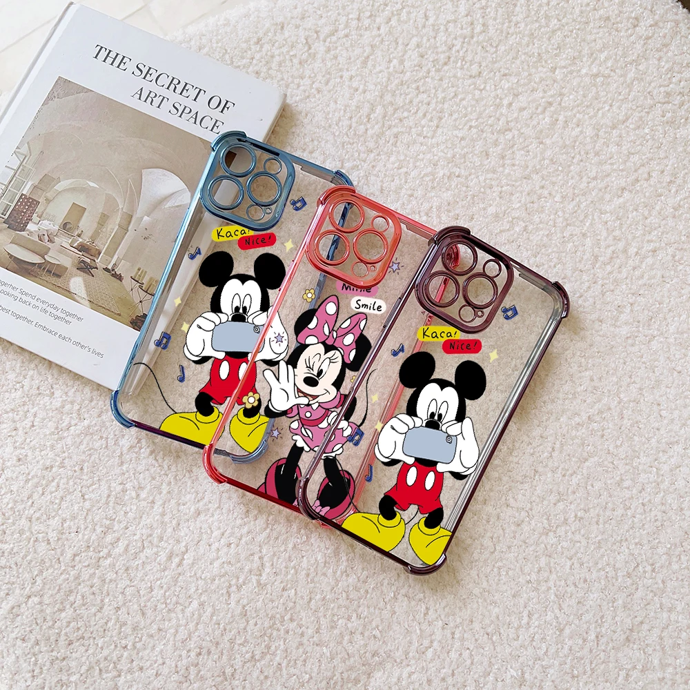 M-MickeyS M-MinnieS Couple Case For Infinix Hot 40i 30 30i 10s 9 Play 8 7 Note 40 Spark Go itel A70 Shockproof Clear Armor Cover