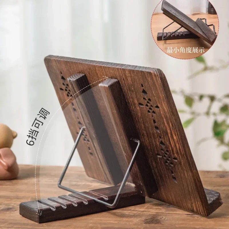 Solid Wood Book Stand Adjustable Reading Rack for Desk Suporte Para Leitura for Office and Study Vintage Desk Organizer