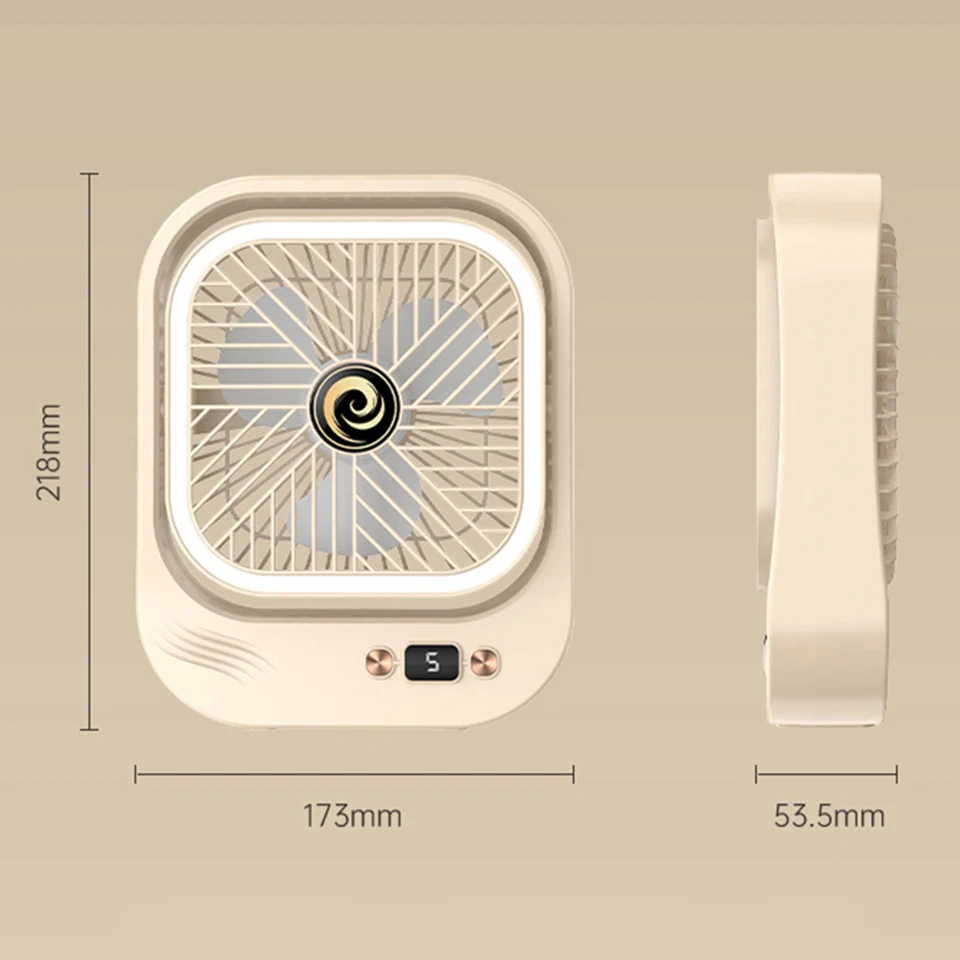 New USB Electric Fan Led Digital Display Mini Desktop Night Light Small Fan For Home Car Outdoor JMF-6