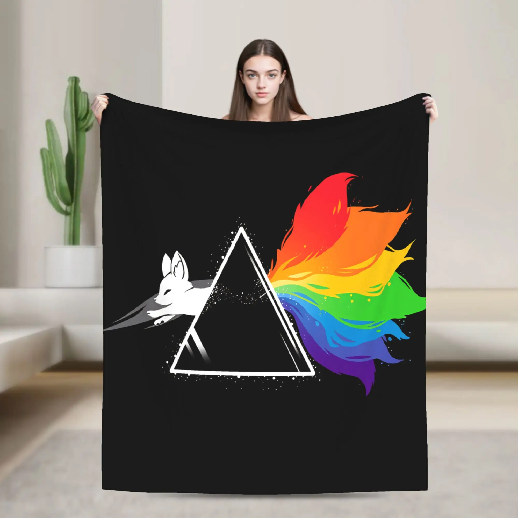 Cute Fox Warm Soft Blanket  Graphic Travel Car Throw Blanket Outdoor Flannel Bedspread Sofa Bed Cover