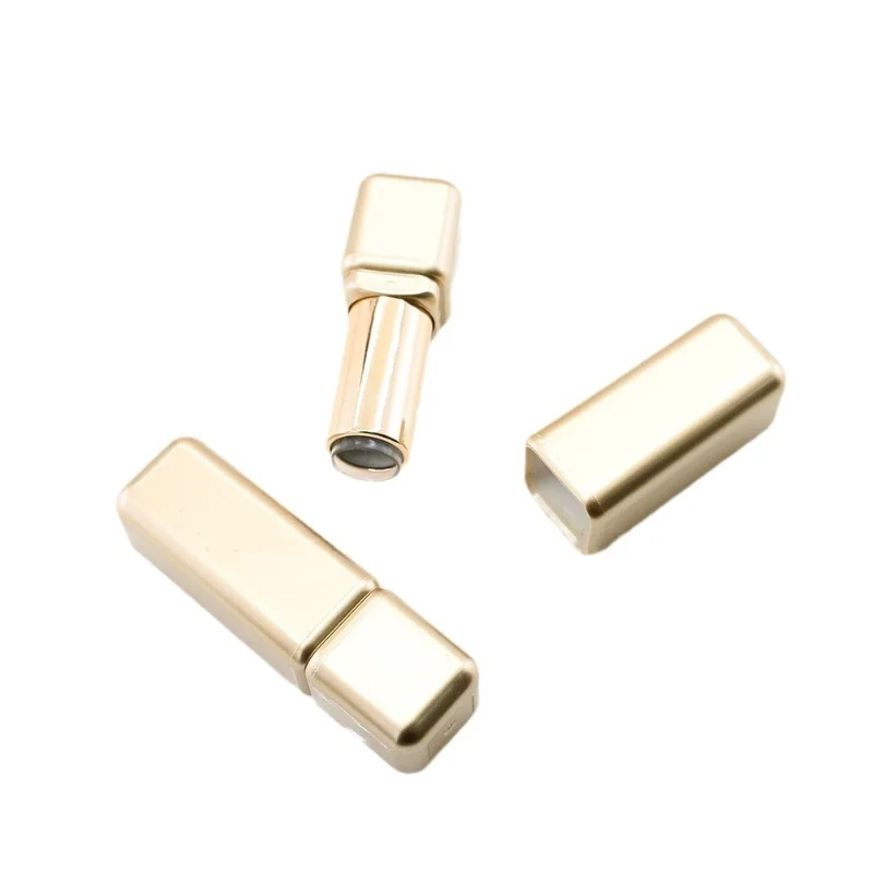 Tube de rouge à lèvres carré en or mat, Tube vide de baume à lèvres, matériel d'emballage cosmétique de 12.1mm, nouveau produit 2025, 10/30/50 pièces