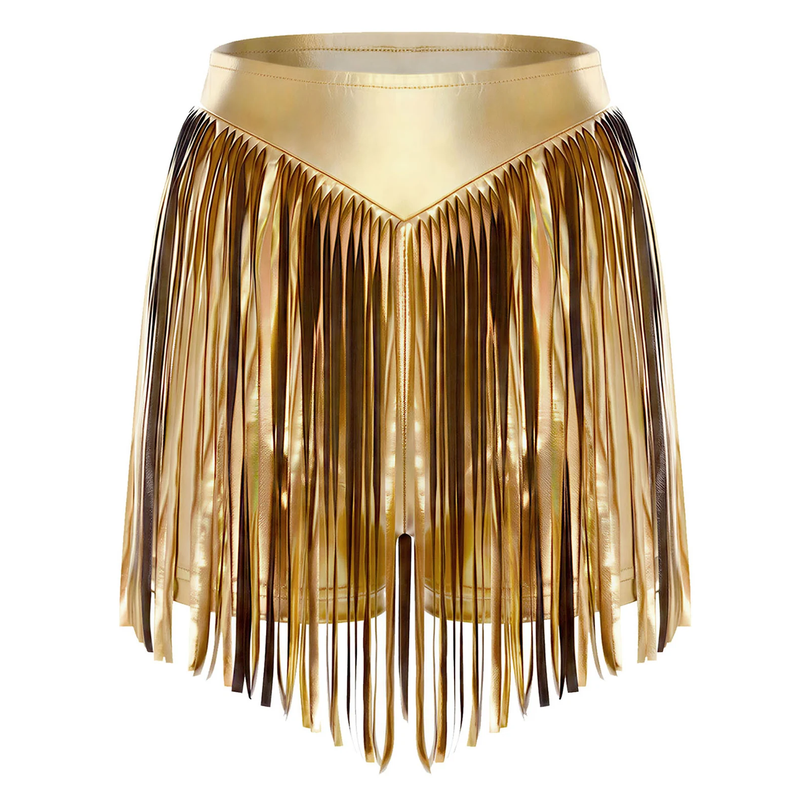 Donne Nappa Jazz Latino Tango Cha-cha Danza Performance Gonne corte Frangia scintillante Pantaloncini lucidi per Party Stage Dancewear
