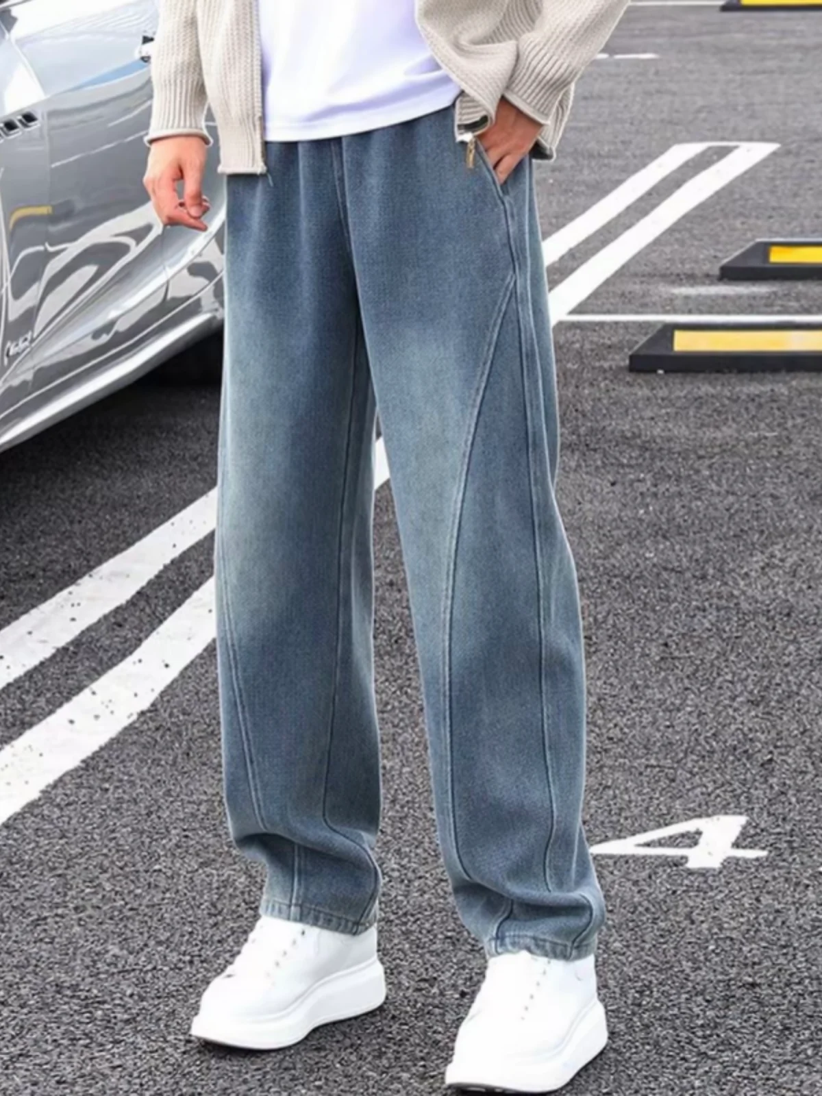 Summer Thin Soft Draping Lyocell  Men's Casual Loose Breathable Straight Leg Jeans Fashionable All-Match Comfortable De...