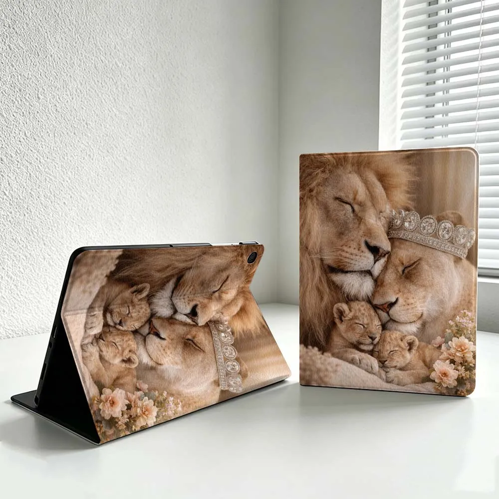 Lion Family Crown Hug For Samsung Galaxy Tab S11 S10 S9 S8 S7 A11 A9 A8 Ultra Lite FE Plus Soft Inch Tablet Case Cover