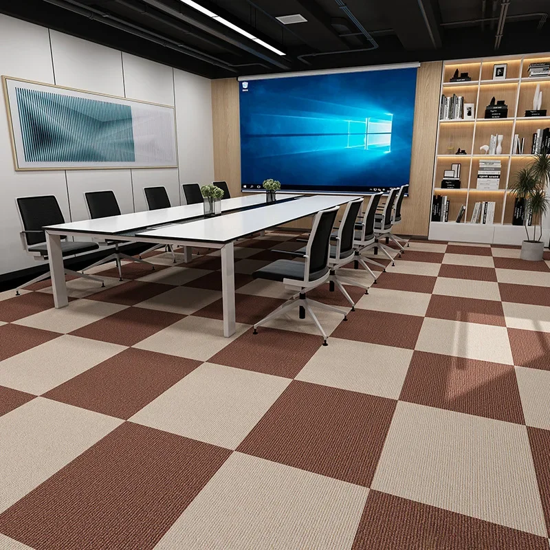 10Pcs Self Adhesive Carpet Tiles 30x30cm Non Slip Soundproof Waterproof Square Floor Mat Cuttable Sticky Rug for Office Bedroom