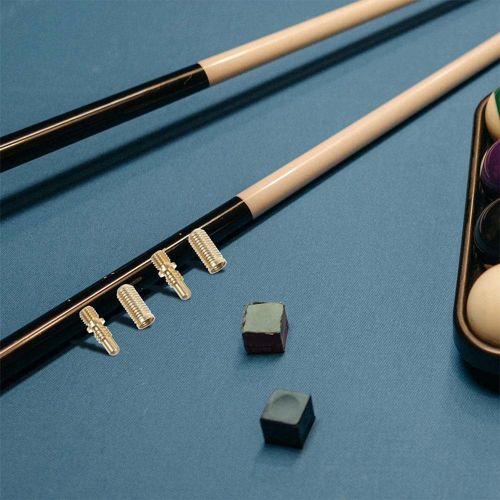 

5Sets Pool Cue Joint Screw Copper Extension Adapter Stable Connector Billiard Cue Repair Kit Accessories Screw on Billiard Tips