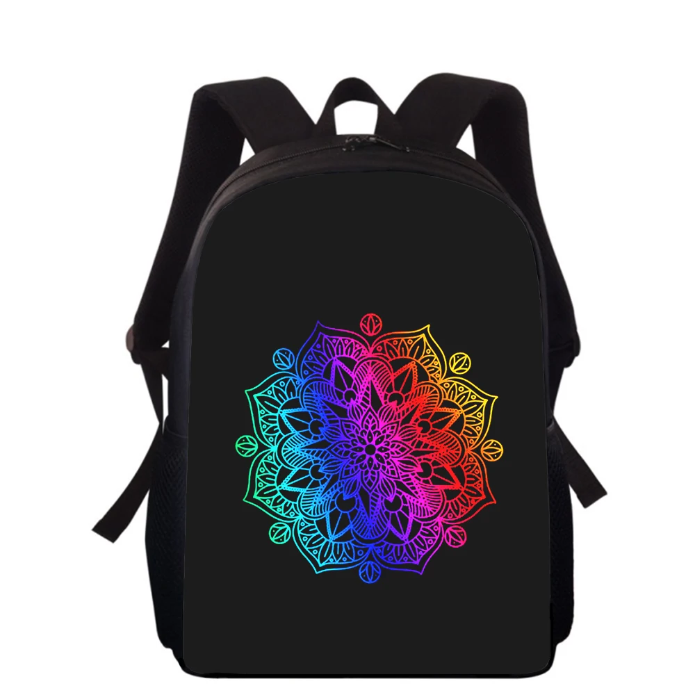 Mandala Blume Totem Kunst 3D-Druck Kinder Rucksack Grundschule Schult aschen für Jungen Mädchen Rucksack Schüler Schulbuch Taschen 16 Zoll