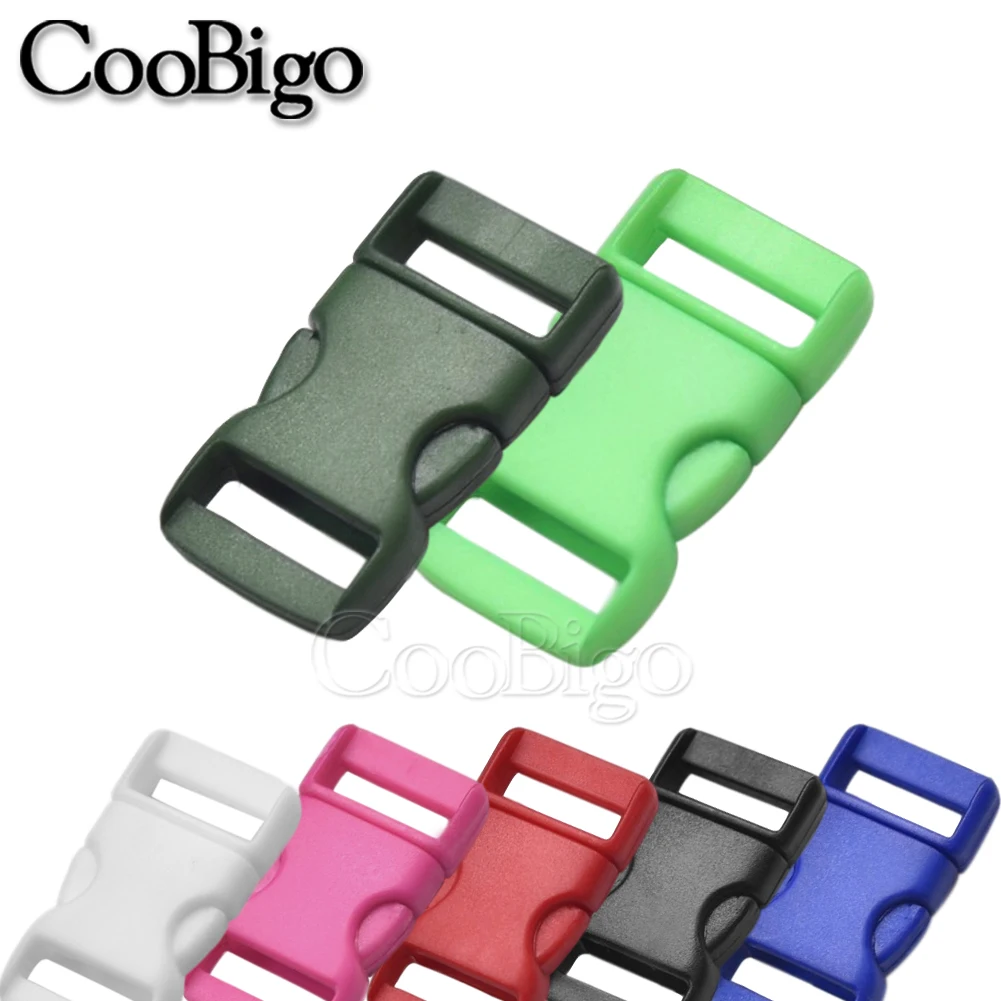 25pcs Mini Quick Side Release Buckle Plastic Dog Collar Webbing Strap Backpack Bag DIY Paracord Bracelet Accessory Colorful 12mm