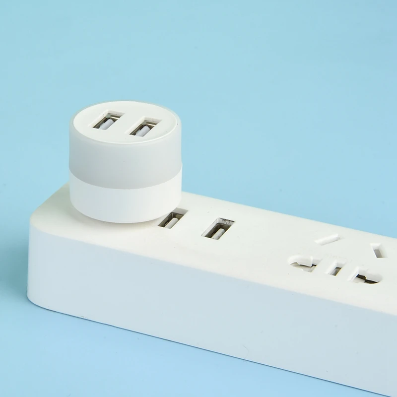 USB Plug Lamp Computer Mobile Power Charging USB Small Book LED Eye Protection Reading Round Night Light