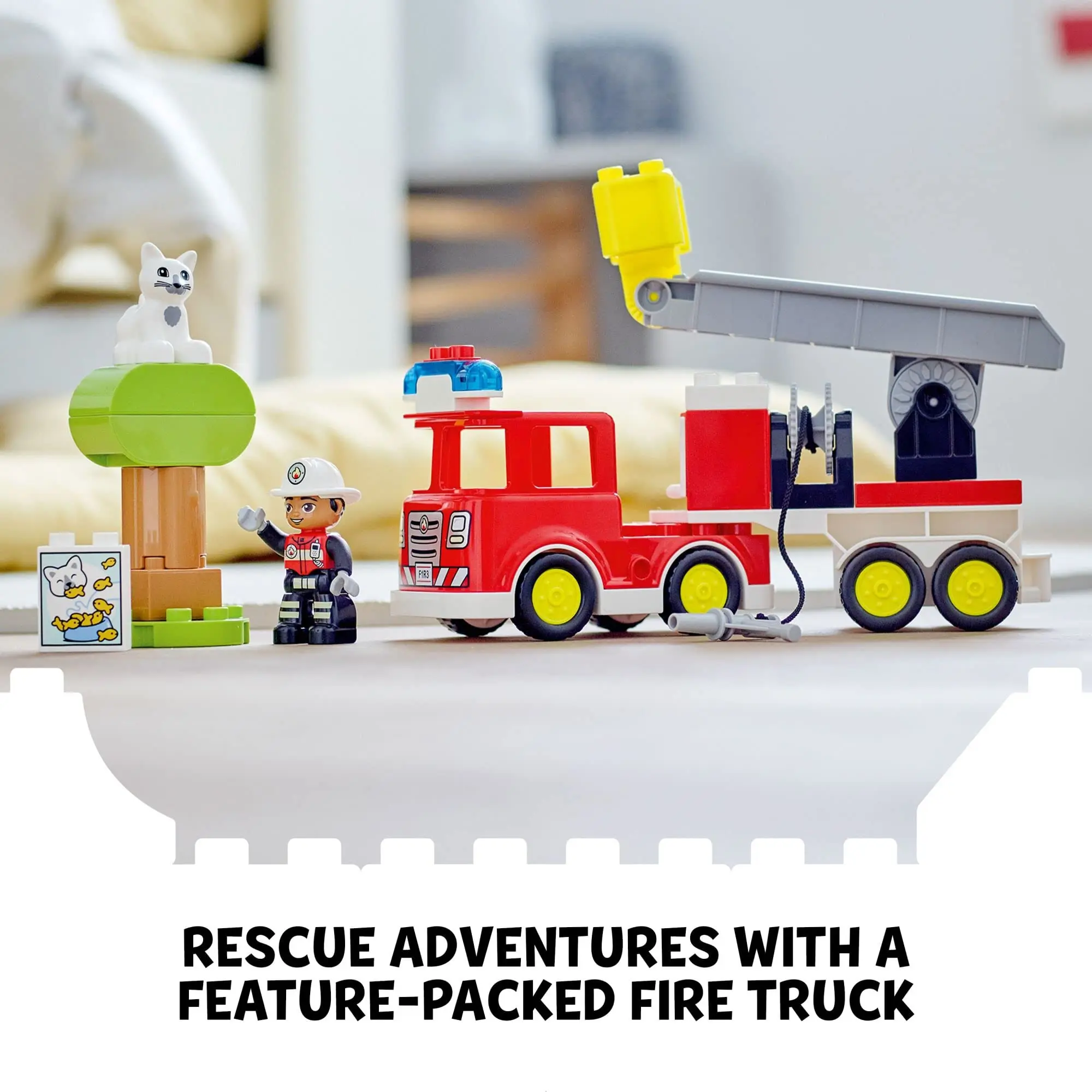 LEGO DUPLO Town Fire Truck 10969 Building Toy Set for Toddlers, Preschool Boys and Girls Ages 2-5 (21 Pieces) Christmas Gift