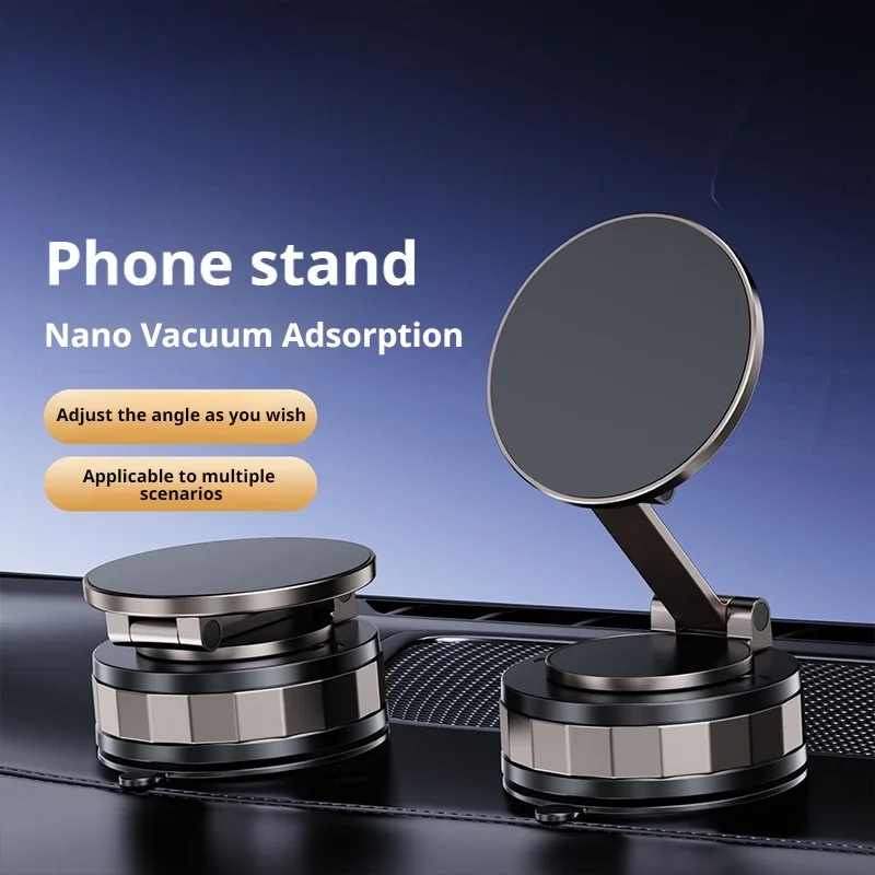 Foldable Nano Vacuum Adsorption Car Phone Holder 360° Rotate Multi‑Angle Adjustable Universal Magnetic Navigation Phone Stand