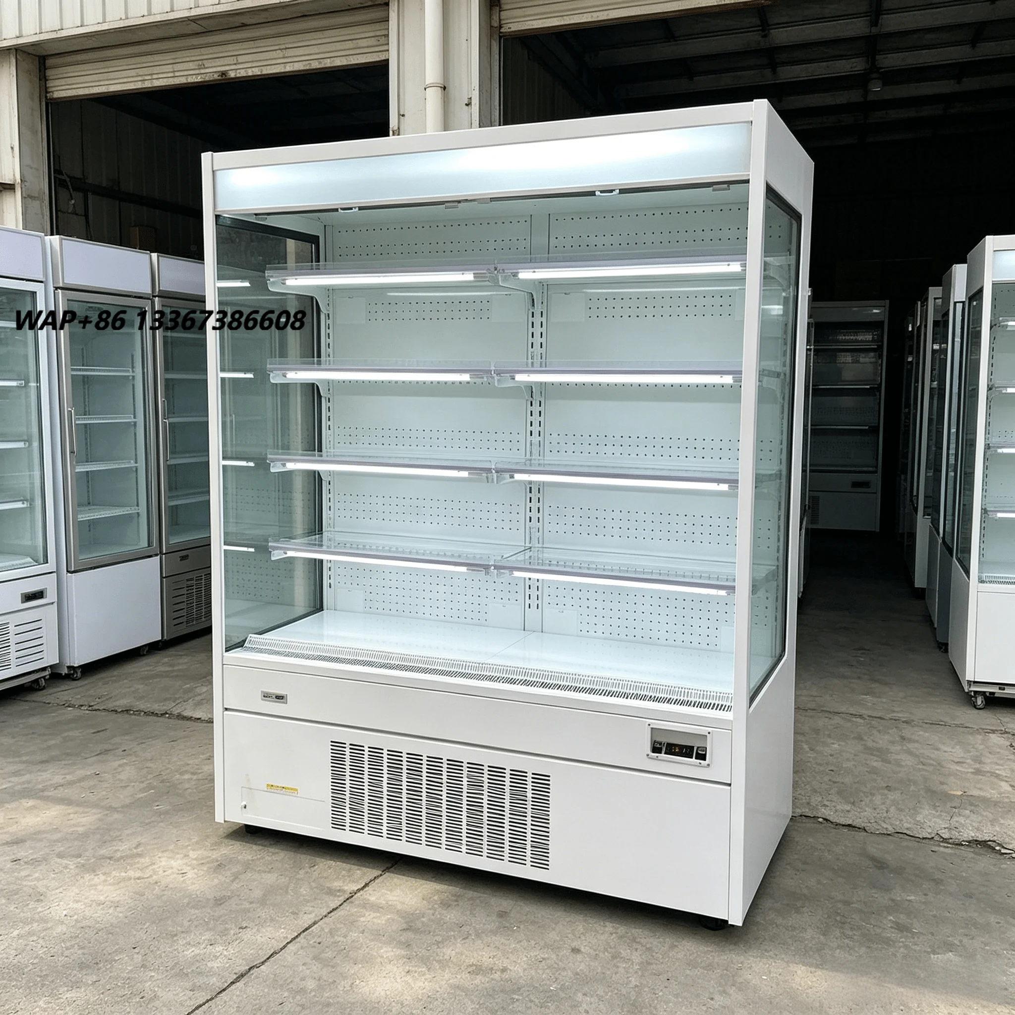 Refrigerator Chiller Showcase Multi-Shelf Plug-In Frost Free Inverter Lunch Case Supermarket Milk Storage Cabinet