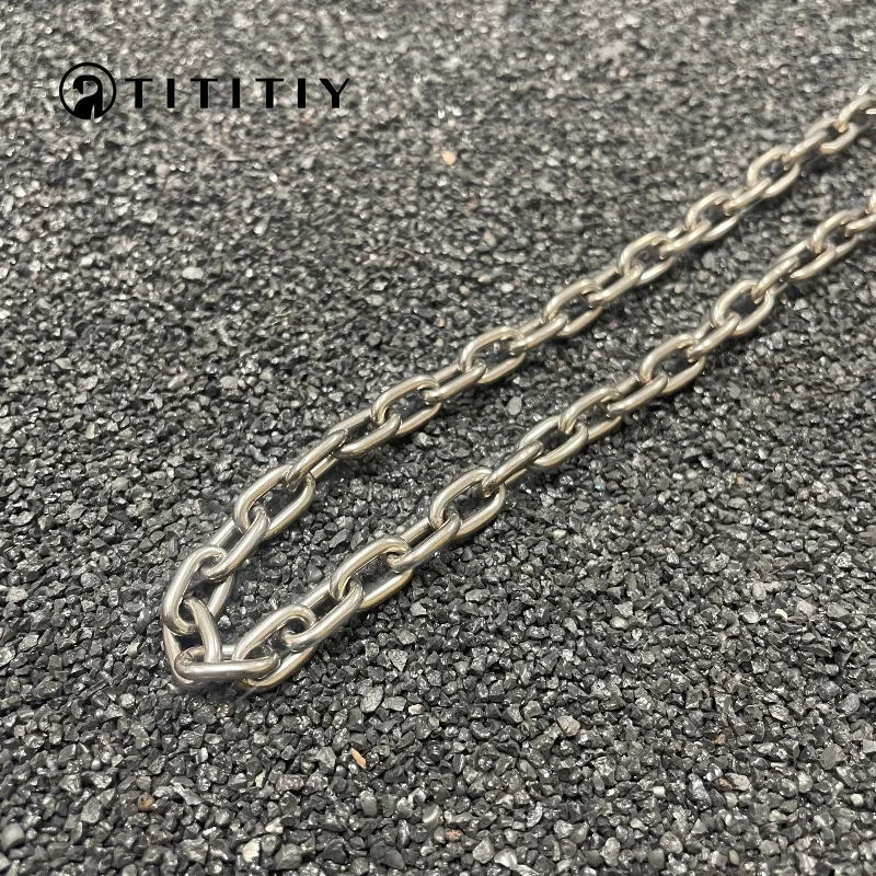 New Pure Titanium Necklace with Width 6.5mm Hip Hop Trend Ultra Light Anti Allergic Men Women Necklace Solid Sturdy Accessories