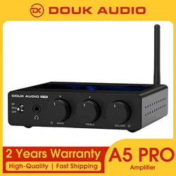 Douk Audio A5 PRO Stereo Bluetooth Amplifier TPA3255 Power Amp Treble&Bass Control Desk Digital Amplifier 300W+300W