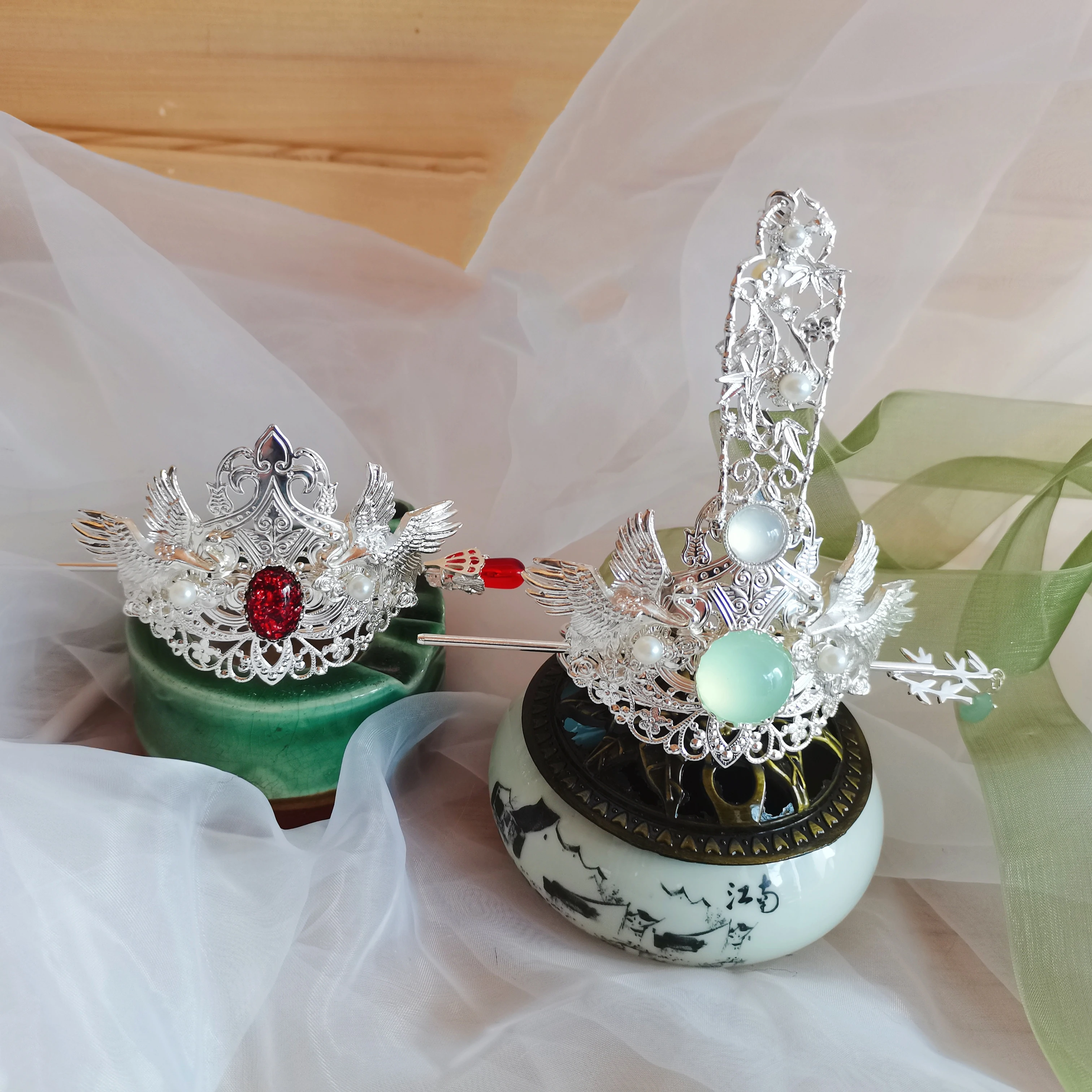 The Scum Villian 's Self-Saving Shen Qingqiu Luo BingHe Hair Crown System Shen Qingqiu Luo Binghe Cosplay Hair Crown Tiara