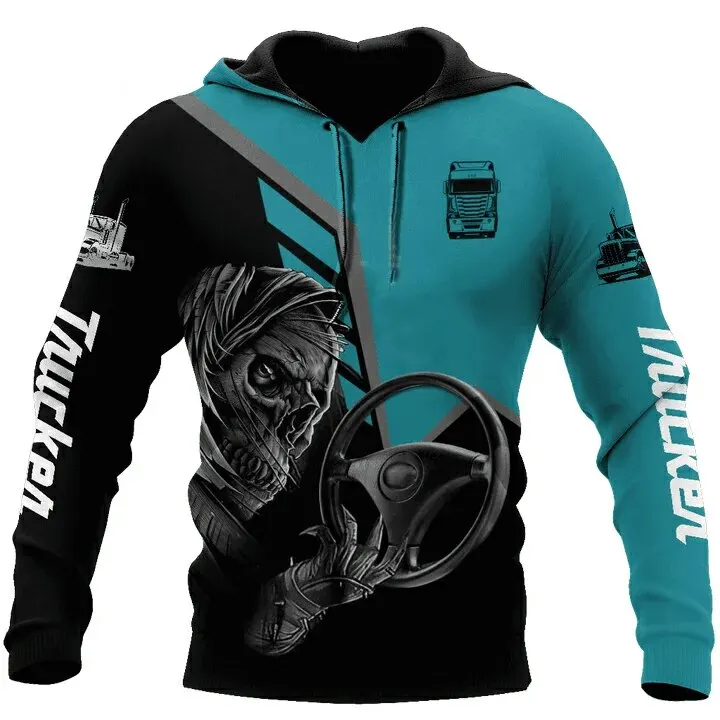 3D Printed Heavy Truck Pattern Men's Hoodie Autumn Sweatshirt Fashion Streetwear Oversized Men's Clothing New Casual Pullover