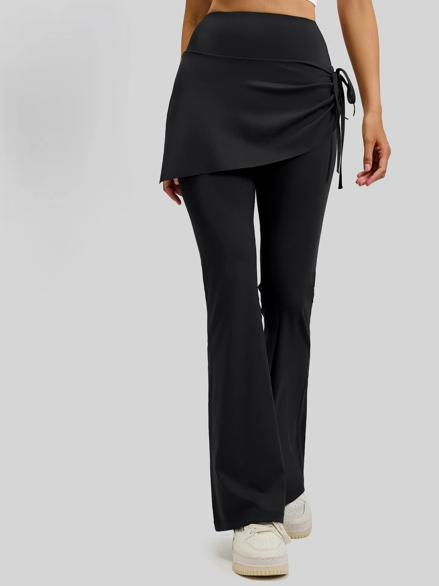 Pantaloni bootcut da ufficio donna palazzo asteca discoteca plaid solido fantasia floccaggio catena a rete anti sporco lavato bodybuilding termico GF