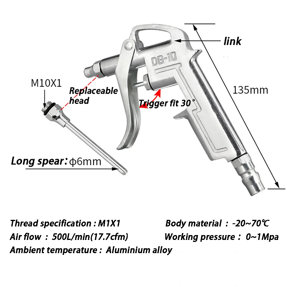 Air Blow Gun Trigger Cleaner Compressor Dust Blower Nozzle Cleaning Tool Compressor Portable Cleaning Supplies