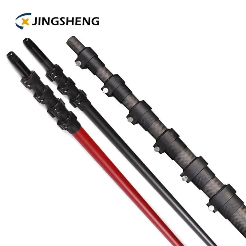 china 20feet 45 foot spear pultrusion telescopic carbon fiber pole carbon fiber extension pole short section telescopic poles