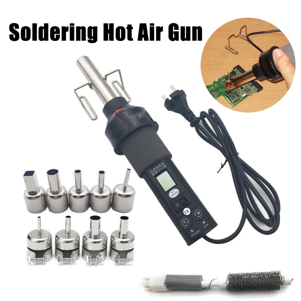 Pistola de ar Quente de Solda com Bico de Vento 450w ue Eua Calor Eletrônico Suporte de Solda Smd Soic Chip Bga Pcs