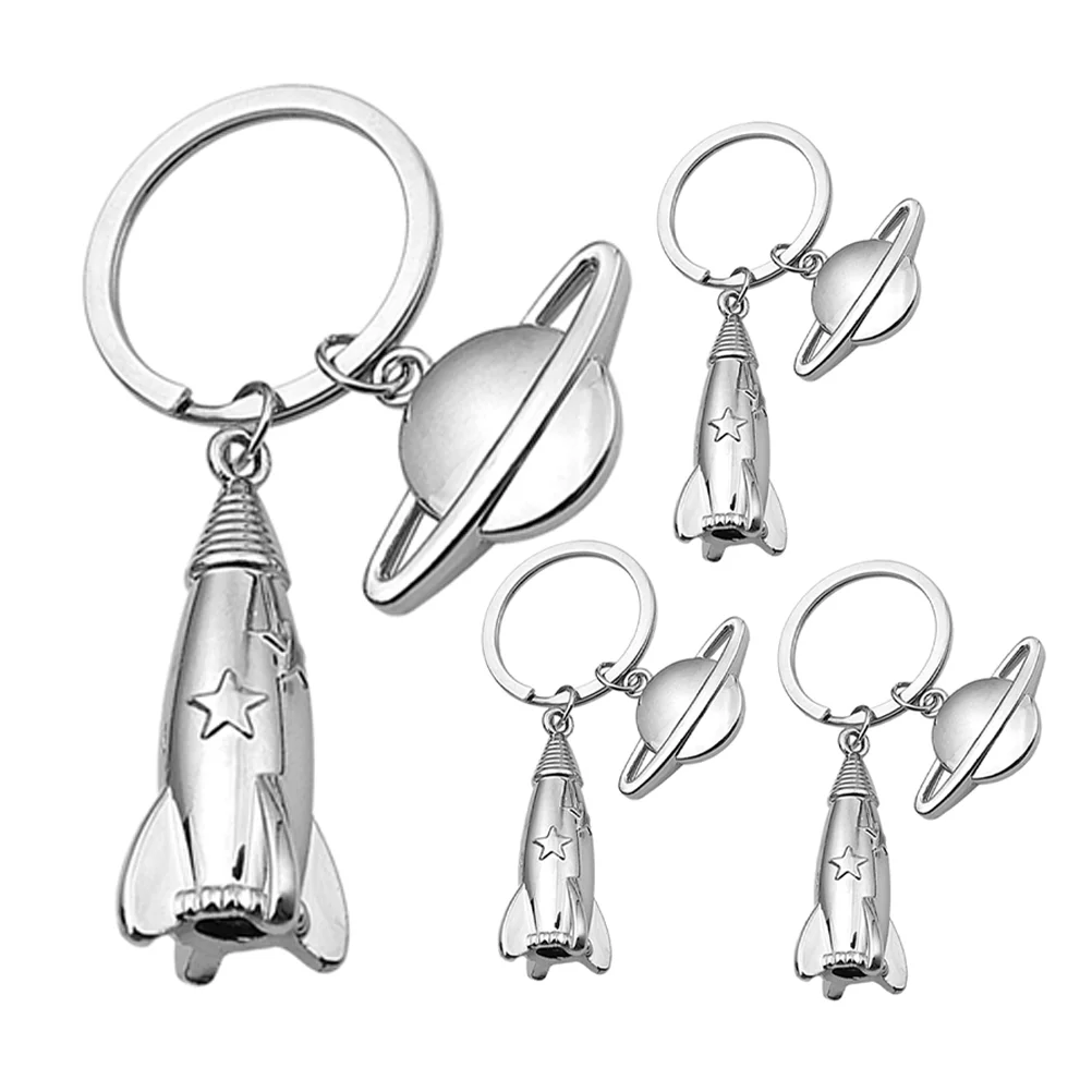 4pcs Small Novelty Keychain Rocket Keychains Party Favors Luggage Pendant Hanging Keychains for Decoration Key Chain Rocket Them