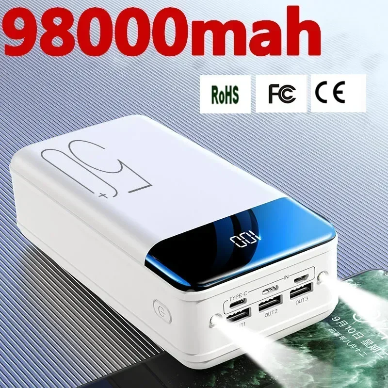 大容量モバイル急速充電パワーバンク,ユニバーサル,ホットセール,急速充電,100000mah,9800mah,5.2v,1a