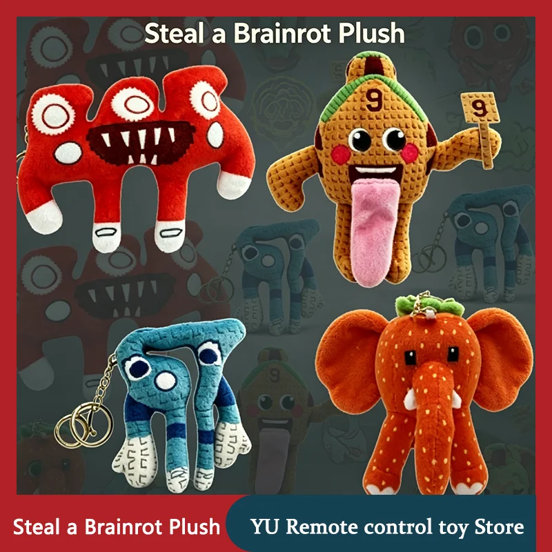 

【In Stock】Steal A Brainrot Plush Toy Keychain Cartoon Red Game Peripherals Plush Doll Kawaii Ornament Christmas Birthday Gift