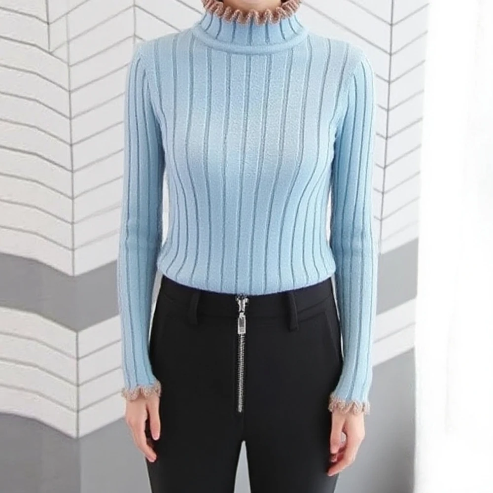 

Женская водолазка с цветочным принтом, футболка с длинными рукавами, S-XL, белые, черные женские блузки, тонкие эластичные футболки с винтами, вязаный топ с нитью