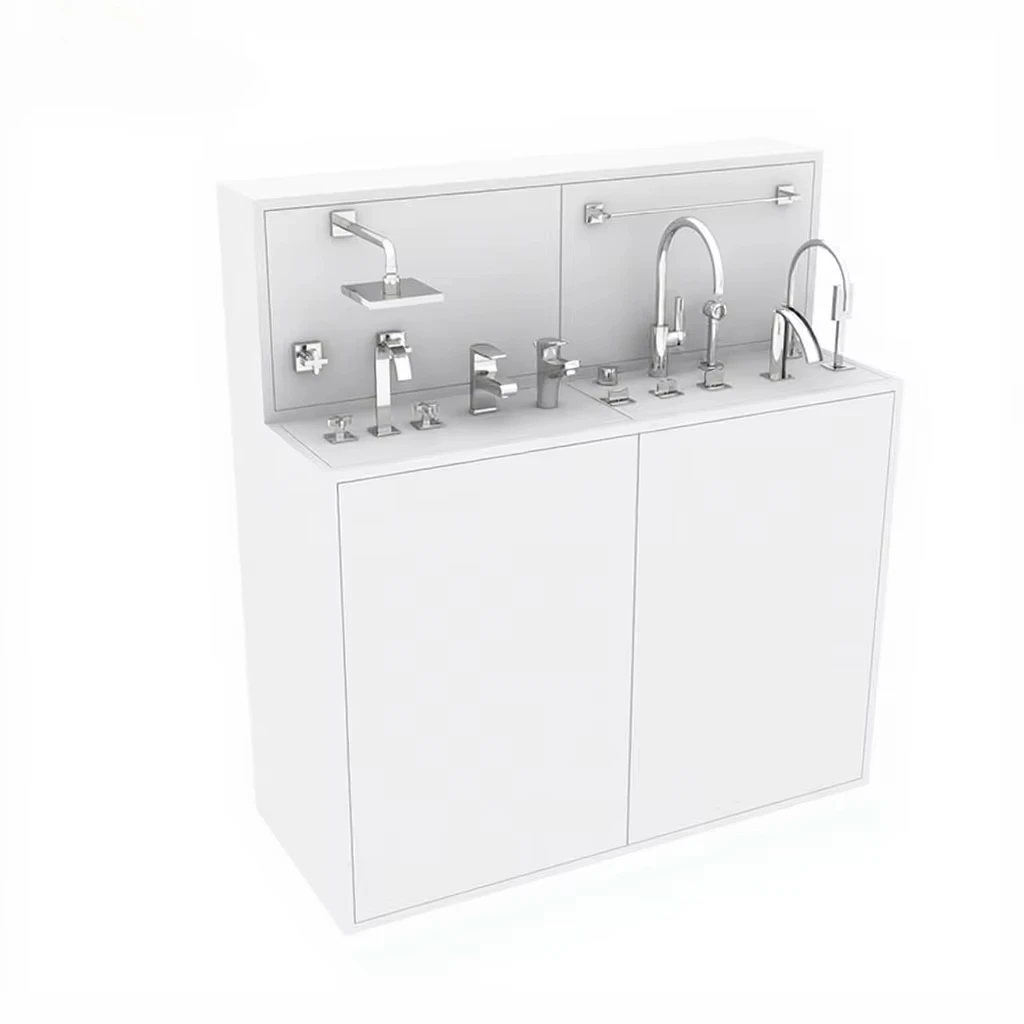 

&c Customized Bathroom Water Faucet Display Rack Shower Head Tap Basin Bathroom Ware Display Stand for Showroom Display System