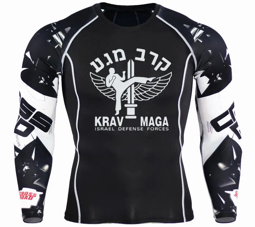 2019 Men Israel Krav maga T Shirts Compression Shirts 3D Teen Wolf Jerseys Long Sleeve T Shirt Fitness Men MMA T-Shirts