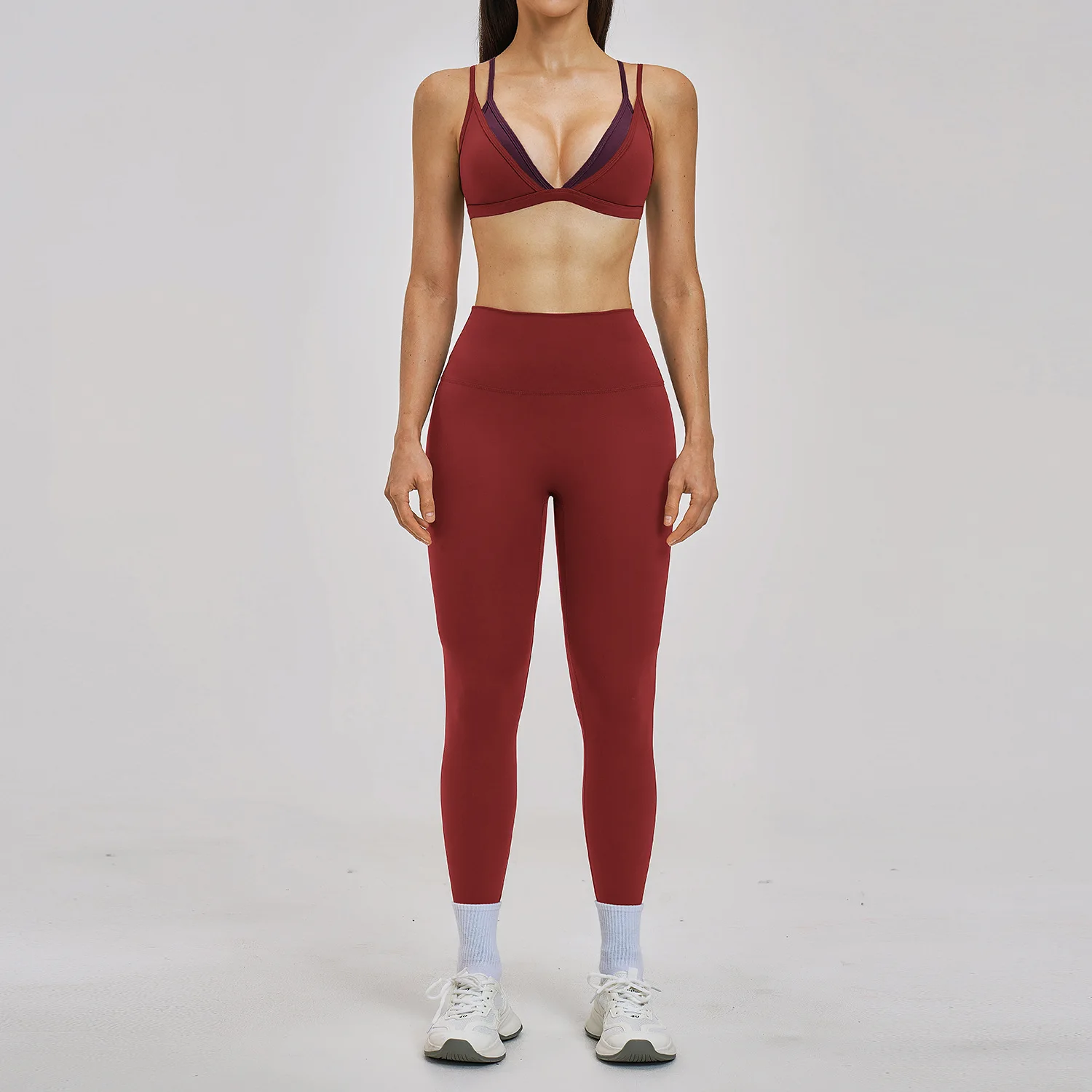 2PCS Women Yoga Set False Two-piece Sports Bra Tennis Skirt Sports Suit Breathable Quick Dry Leggings Tracksuits Workout Clothes