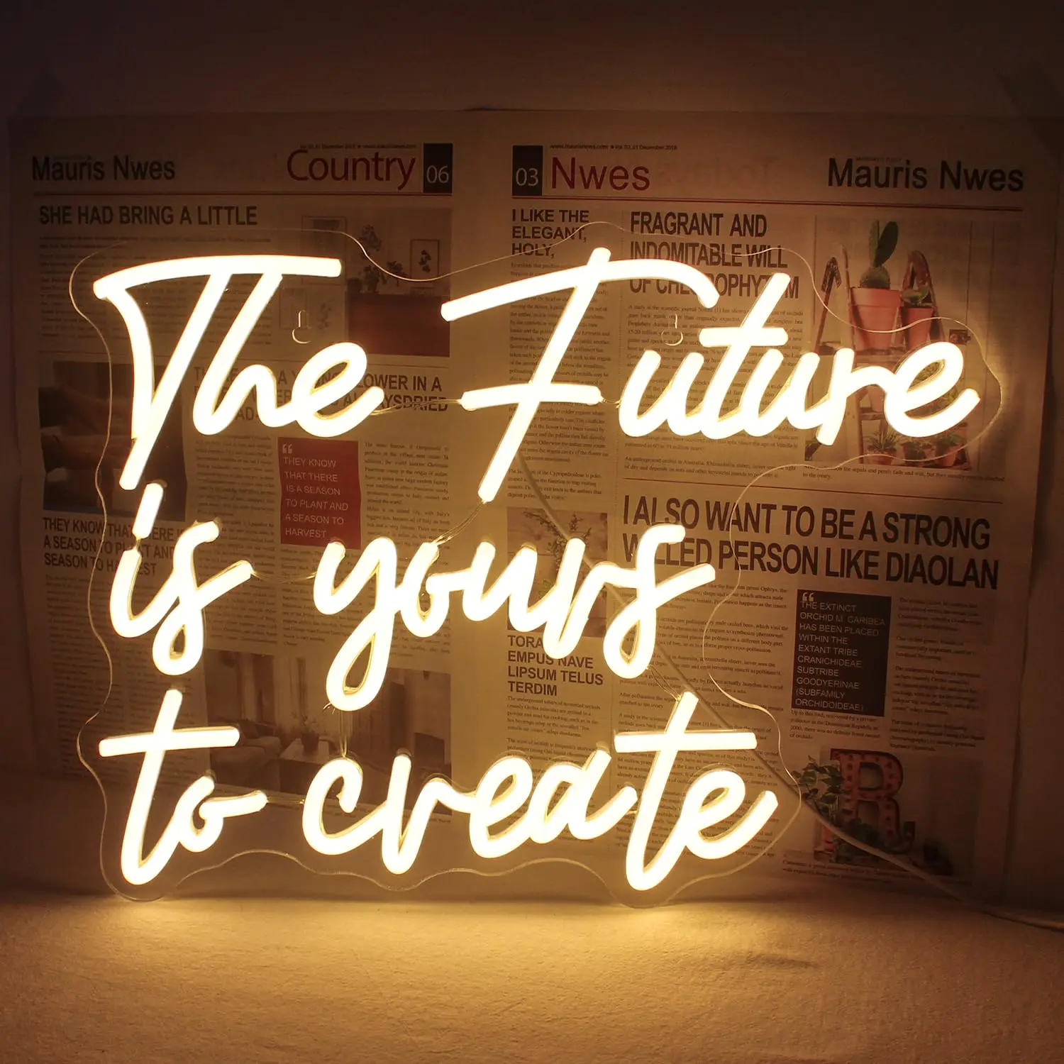 The Future is Yours to Create LED Neon Signs Wall Decor, for Bedroom, Windows, Living Room, Office, Children's Room