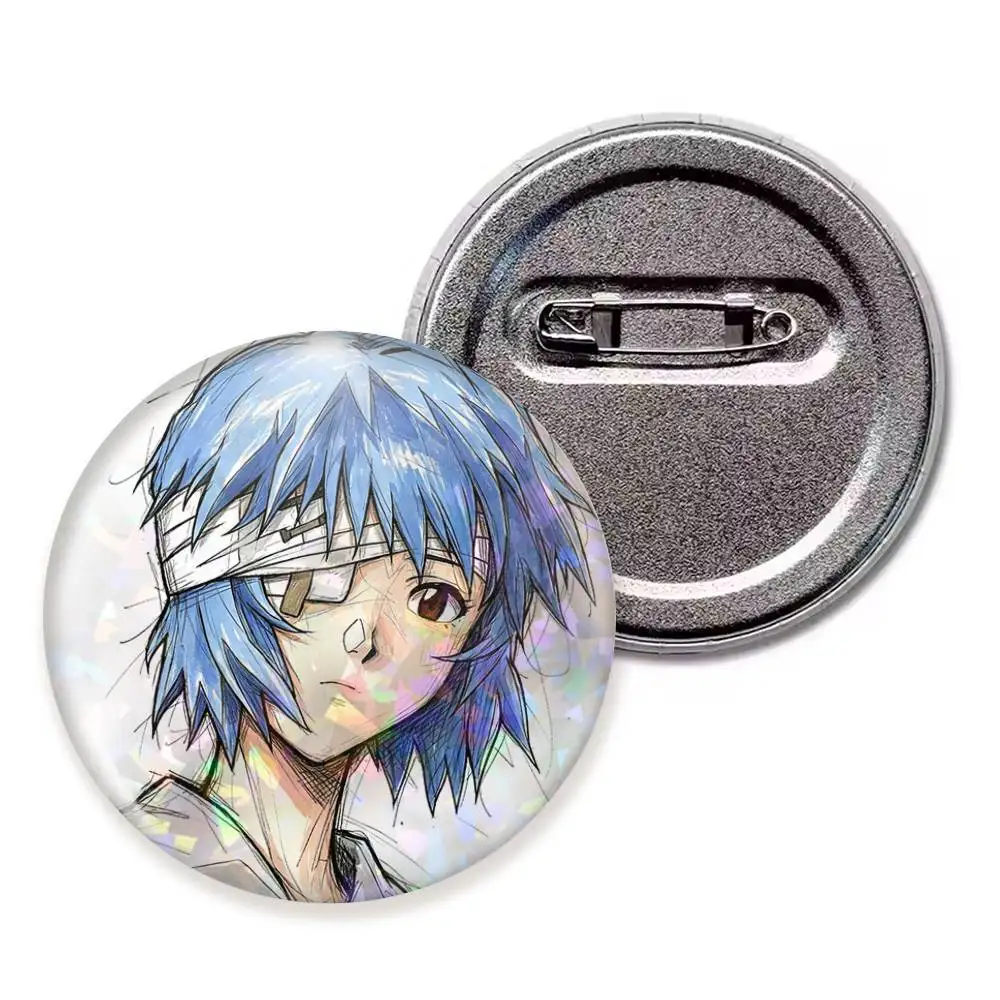 A-yanami R-ei Tinplate Brooch  Figure Icon Badge Handmade Brooches for Backpack Clothes Decoration