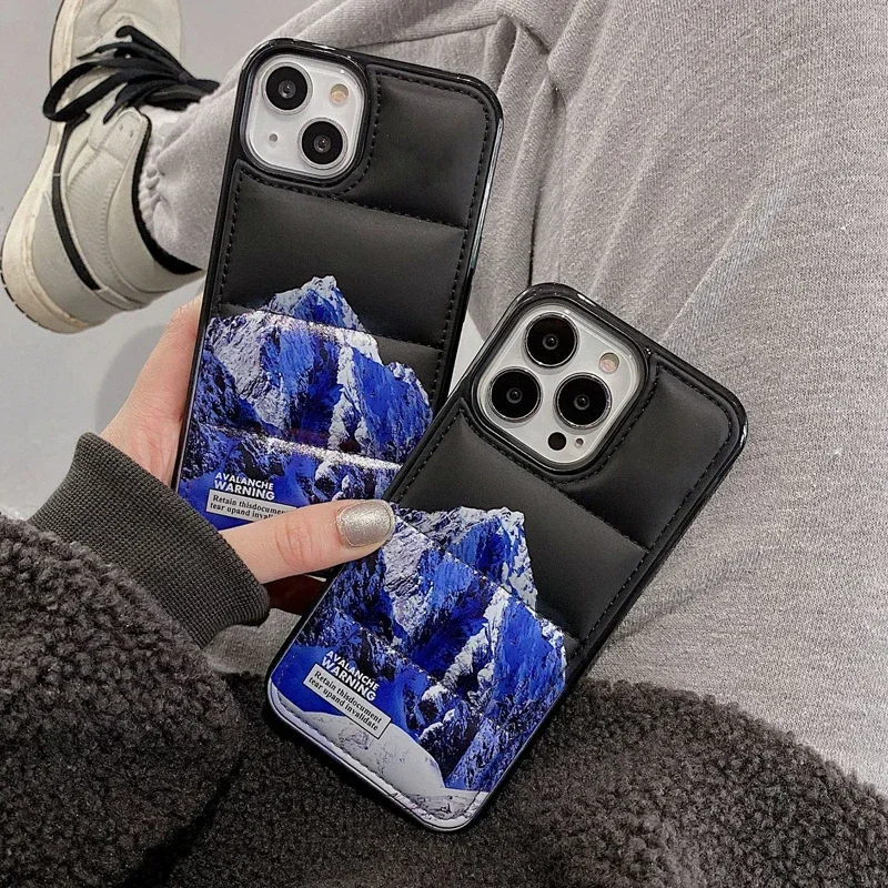 حافظة لهاتف آيفون 16 15 14 13 11 12 Pro Max X XR XS Max Mountain Peak Style