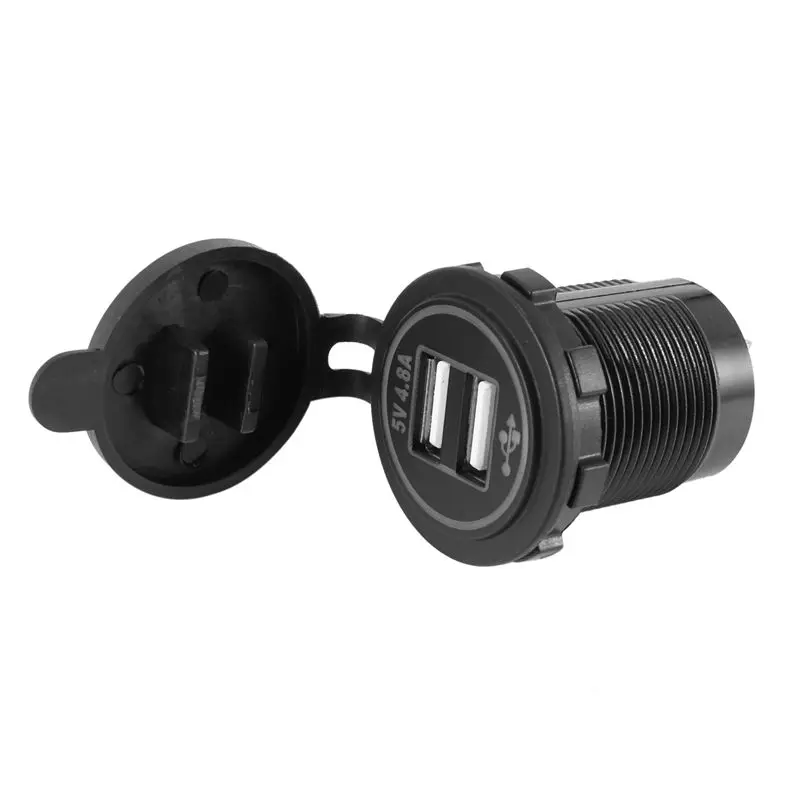 Exclusive 10X 5V 4.8A Dual Usb Socket Adapter Power Socket For 12V 24V Car Ship Rv