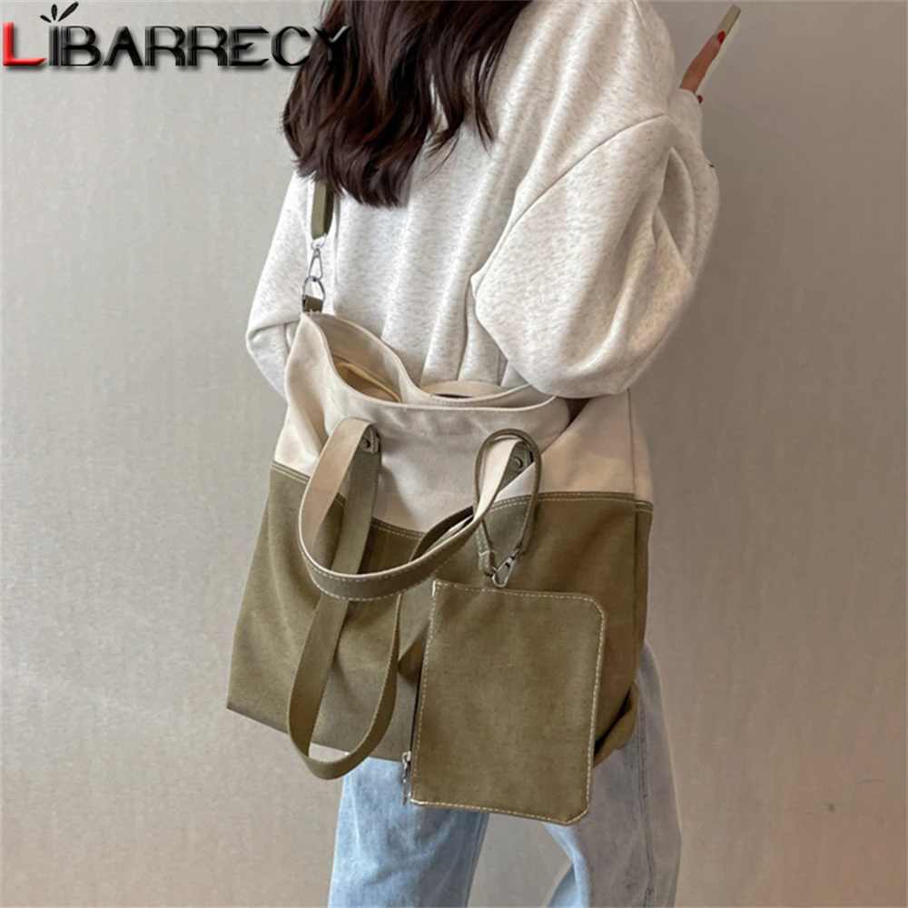 New Patchwork Women's Handbag Large Capacity High Quality Canvas Ladies Shoulder Bag Multifunctional Women Crossbody Bags Bolsos