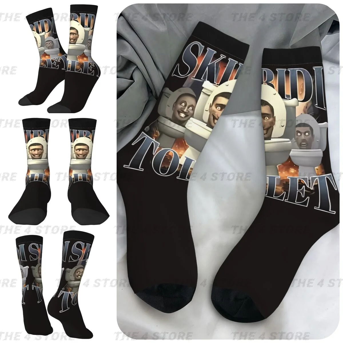 

Skibidi Toilet Sigma Ohio Gyatt High elasticity polyester fiber Men and Women printing Socks,Applicable throughout the year