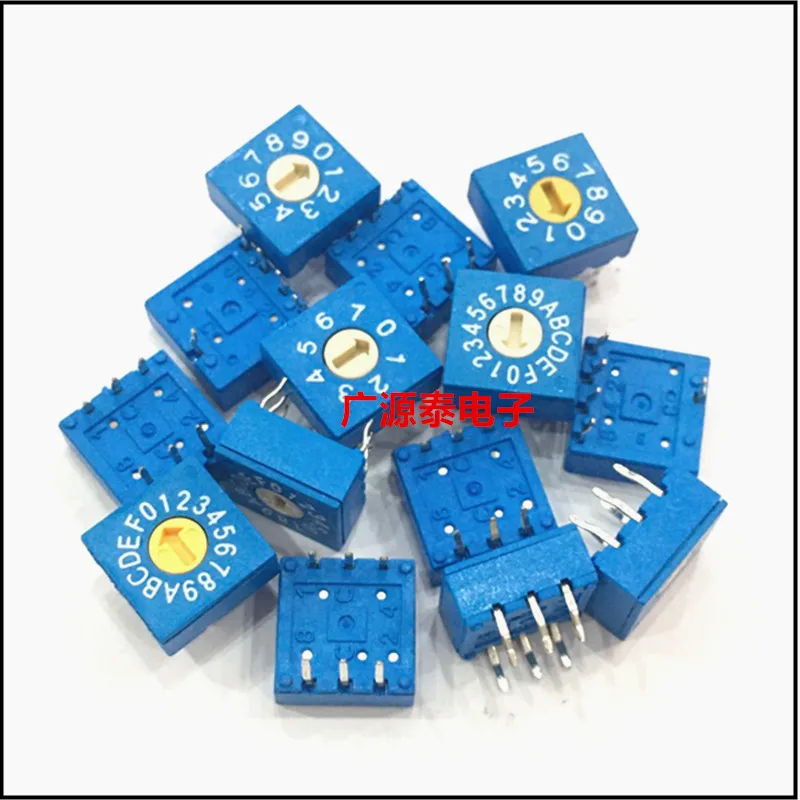 10PCS High-quality 8421 coding switch 0-3/0-7/0-9/0-F 10-bit 16-bit BCD rotary coding switch DIP positive code 1: 4 feet 3: 3